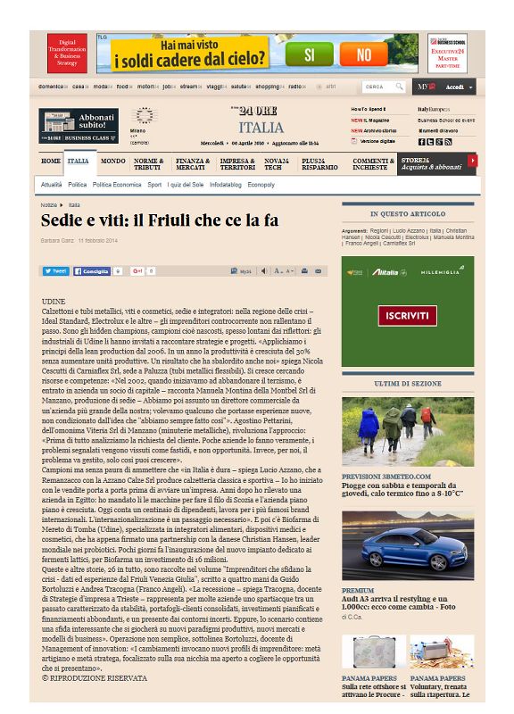 Il Sole 24 ore 11 febbraio 2014